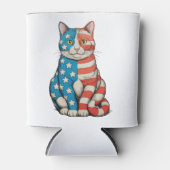 Patriottische Kat 4 juli 250ste Verjaardag Blikjeskoeler (Voorkant)
