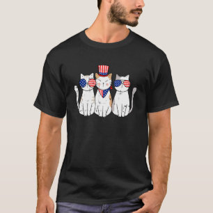 Patriottische Kat 4 Juli Grappige Kitten Kat Liefh T-shirt