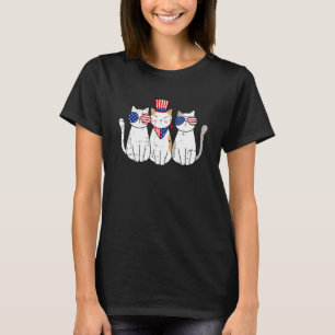 Patriottische Kat 4 Juli Grappige Kitten Kat Liefh T-shirt