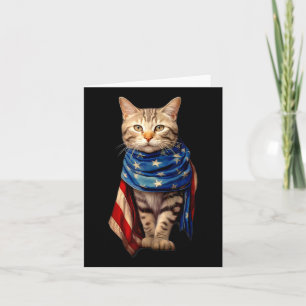 Patriottische kat 4 juli Mannen Amerikaanse vlag Kaart