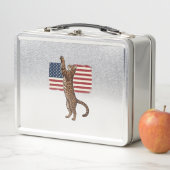 Patriottische Kat Amerikaanse Vlag Vintage Vector (In situ)