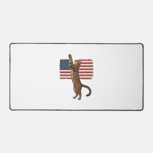 Patriottische Kat Amerikaanse Vlag Vintage Vector  Bureaumat