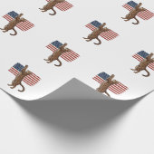 Patriottische Kat Amerikaanse Vlag Vintage Vector  Cadeaupapier (Hoek)
