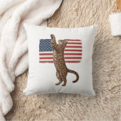 Patriottische Kat Amerikaanse Vlag Vintage Vector  Kussen (Deken)