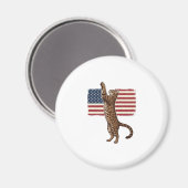 Patriottische Kat Amerikaanse Vlag Vintage Vector Magneet (Voorkant / Achterkant)