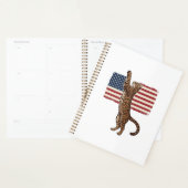 Patriottische Kat Amerikaanse Vlag Vintage Vector Planner (Display)