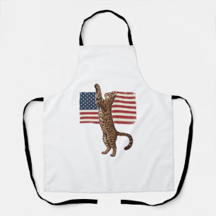 Patriottische Kat Amerikaanse Vlag Vintage Vector  Schort