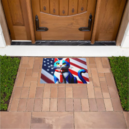 patriottische kat deurmat