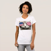 Patriottische kat Funny T-shirts, Amerikaanse zonn T-shirt (Voorkant volledig)