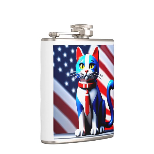patriottische kat heupfles (Rechts)