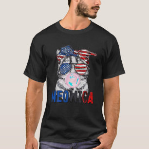 Patriottische Kat Meowica Bubblegum 4 juli Grappig T-shirt