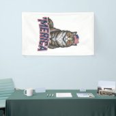 Patriottische Kat Merica Vintage Gravure Shirt Ont Spandoek (Beurs)