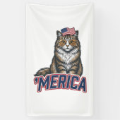 Patriottische Kat Merica Vintage Gravure Shirt Ont Spandoek (Verticaal)