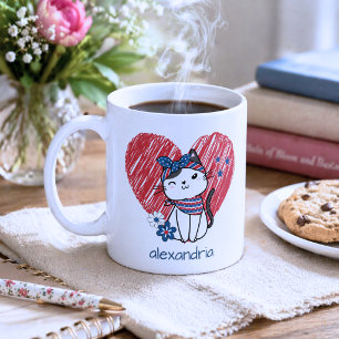 Patriottische kat-monogram  koffiemok