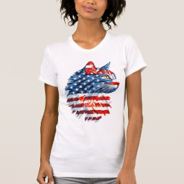 Patriottische kat T-shirt, Amerikaanse vlag, USA P T-shirt