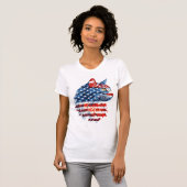 Patriottische kat T-shirt, Amerikaanse vlag, USA P T-shirt (Voorkant volledig)