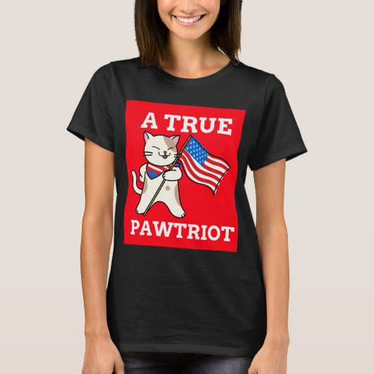 PATRIOTTISCHE KAT T-SHIRTS, EEN ECHTE PATRIOT T-SHIRT (Voorkant)
