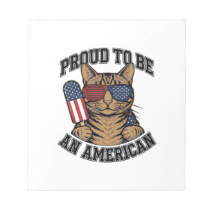 Patriottische Kat Trots om Amerikaans te Zijn Vint Notitieblok