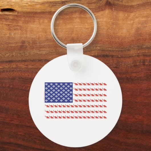 Patriottische kat/Verenigde Staten Sleutelhanger (Voorkant)