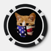 Patriottische kat Verenigde Staten Vlag Poker Chips (Achterkant)