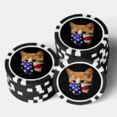 Patriottische kat Verenigde Staten Vlag Poker Chips (Opstapeling)