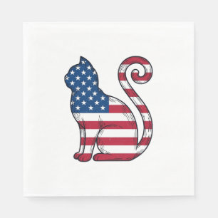 Patriottische kat vintage gravure vector ontwerp_1 servet