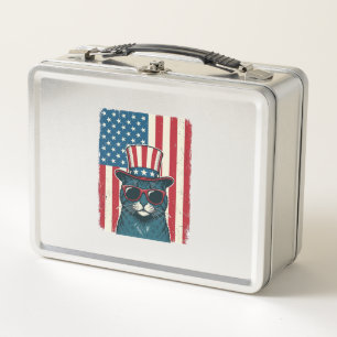 Patriottische Kat Vlag Vintage Gravure Shirt Ontwe