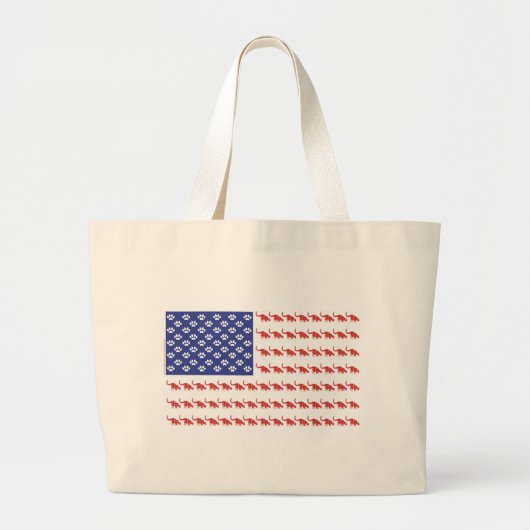 Patriottische Kat/VS Grote Tote Bag (Voorkant)