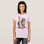 Patriottische Kattenmoeder T-shirt (Voorkant volledig)