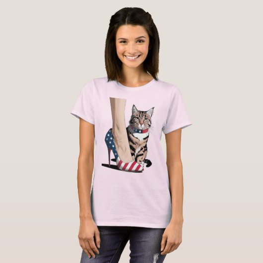 Patriottische Kattenmoeder T-shirt (Voorkant volledig)