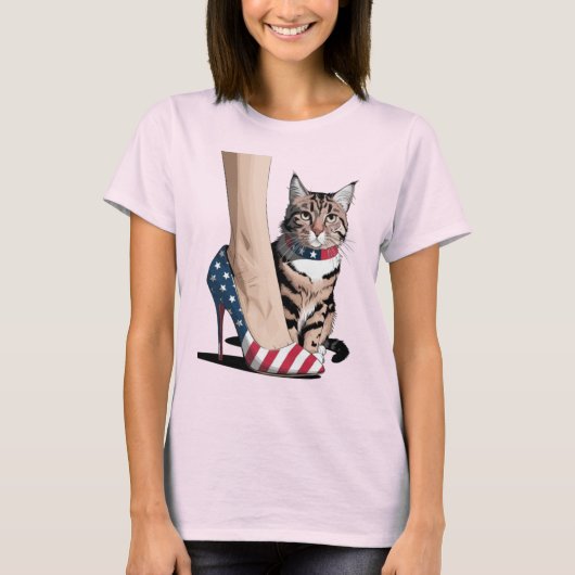 Patriottische Kattenmoeder T-shirt (Voorkant)