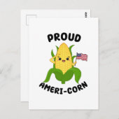 Patriottische Kawaii Corn 4 juli Onafhankelijkheid Briefkaart (Voorkant / Achterkant)