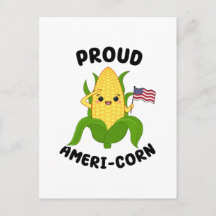 Patriottische Kawaii Corn 4 juli Onafhankelijkheid Briefkaart