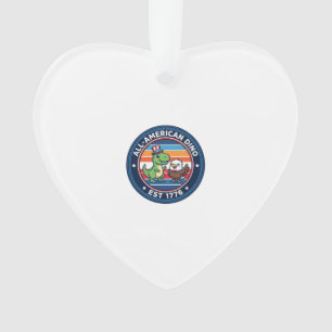 Patriottische Kawaii Dinosaurus All-amerikaanse DI Ornament