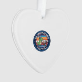 Patriottische Kawaii Dinosaurus All-amerikaanse DI Ornament (voorkant)