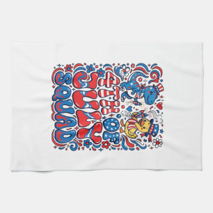 Patriottische Kawaii Dinosaurus Beste Stiefvader O Theedoek
