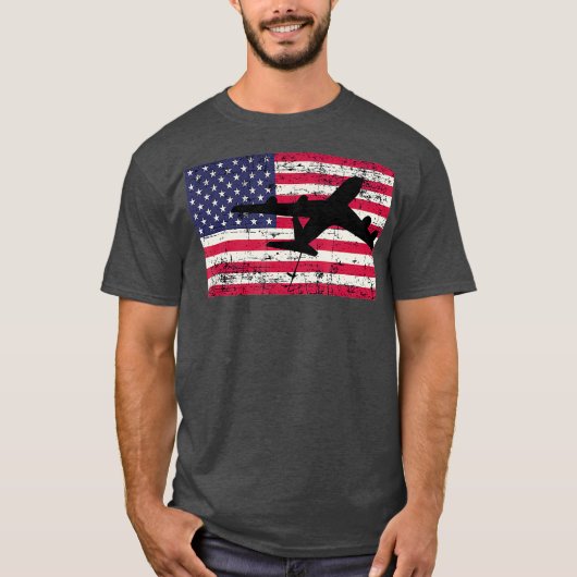 Patriottische KC135 Stratotanker jet American flag T-shirt (Voorkant)