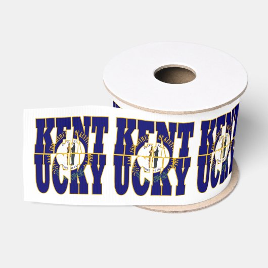 Patriottische Kentucky staatsvlag typografie ontwe Grosgrain Lint (Spoel)