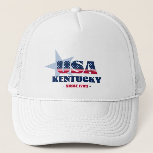 Patriottische Kentucky-typografie truckerhoed Trucker Pet (Voorkant)