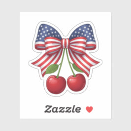 Patriottische kers met Amerikaanse vlag strik Coqu Sticker