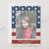 Patriottische Kerst 1 foto Amerikaanse vlag Vertic Feestdagenkaart (Voorkant)