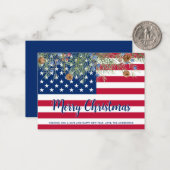 Patriottische kerst-Amerikaanse feestdag Notitiekaartje (Voorkant / Achterkant in situ)