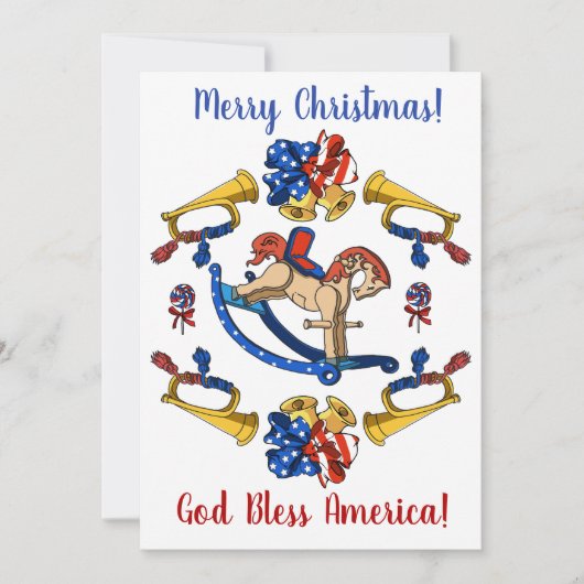 Patriottische kerst feestdagenkaart (Voorkant)