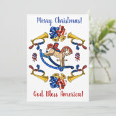 Patriottische kerst feestdagenkaart (Staand voorkant)