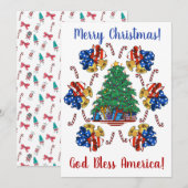 Patriottische kerst feestdagenkaart (Voorkant / Achterkant)