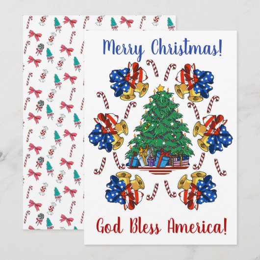 Patriottische kerst feestdagenkaart (Voorkant / Achterkant)