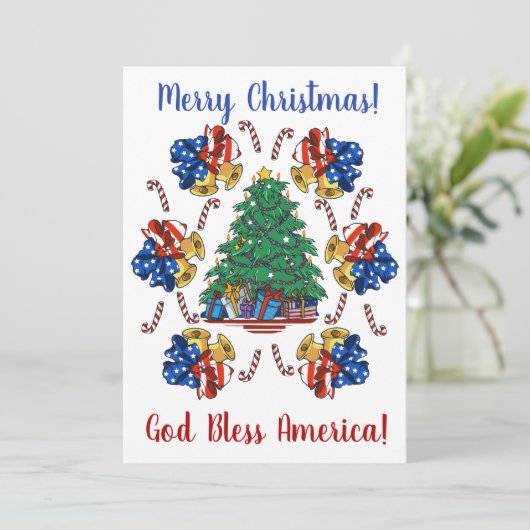 Patriottische kerst feestdagenkaart (Staand voorkant)