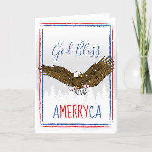 Patriottische kerst Kaarten Holiday Eagle