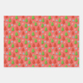 Patriottische Kerst Rood Wit Blauw Blad Gift Wrap Inpakpapier Vel (Voorkant 3)