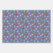 Patriottische Kerst Rood Wit Blauw Blad Gift Wrap Inpakpapier Vel (Voorkant 2)